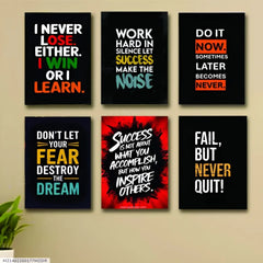 Set Of 6 Motivational Wooden Canvas Frames For Wall Decore 8×11 Inches Size / Sticky Phototiles Frames ₨549