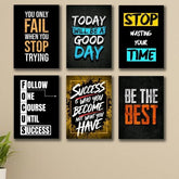 Set Of 6 Motivational Wooden Canvas Frames For Wall Decore 8×11 Inches Size / Sticky Phototiles Frames