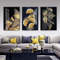 Set Of 3pcs Flower Metal Art Wall Frame For Home And Office Decor