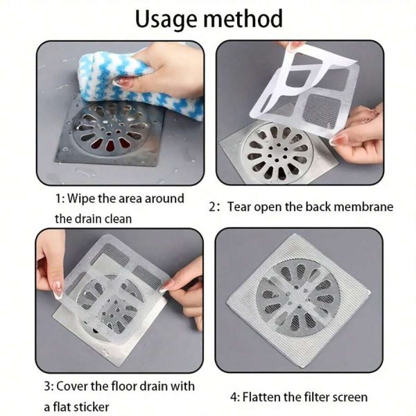 Multifunctional Sticker Drainer Netfor Bathroom, Kitchen Etc  pack of 10 pcs
