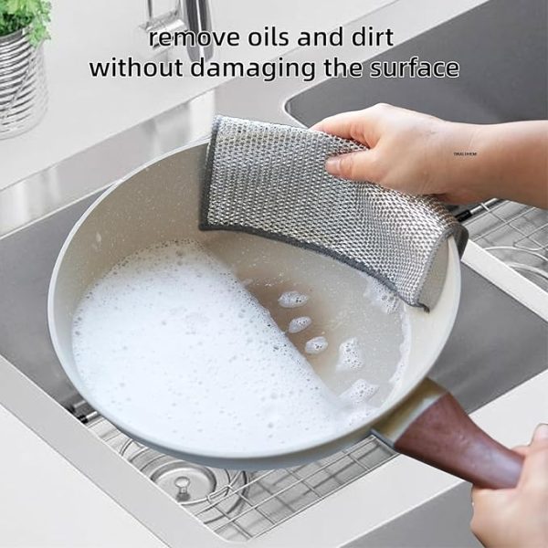 (pack Off 10) Dish Washing Cleaning Cloth | Wire Dish Washing Rugs For Kitchen Dishes
